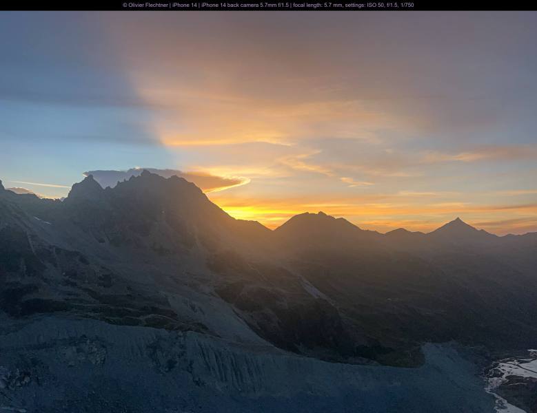 Sonnenuntergang von der Cabane de Moiry aus